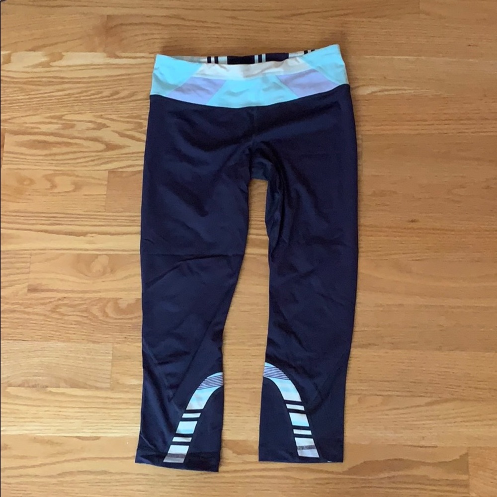 Dark Purple Lulu Cropped Mesh Leggings